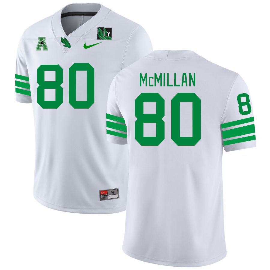 Men #80 Zhighlil McMillan North Texas Mean Green 2023 College Football Jerseys Stitched-White